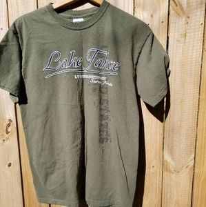 Lake Tahoe olive green Tshirt size med.